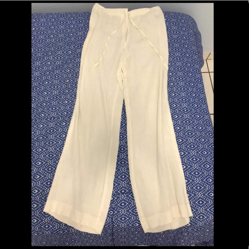 White Linen Pallazo Pants